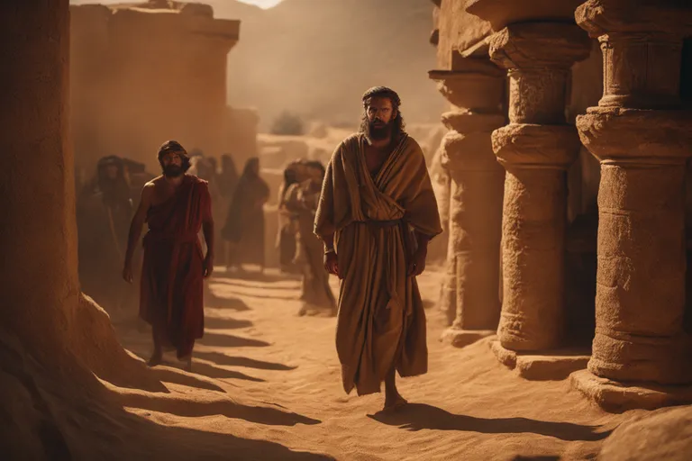 a man with a beard and a beard in a desert