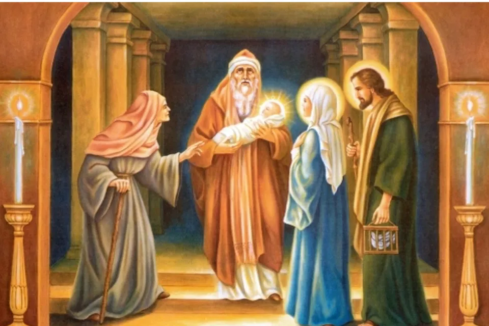 a painting of jesus and the three wise men