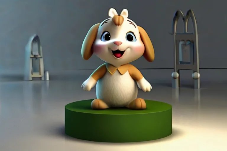 a cartoon dog sitting on top of a green pedestal"Molly was always hopping with joy, spreading happiness wherever she went."