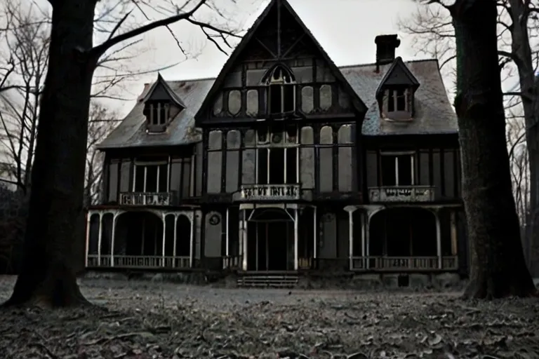 an old house in the middle of the woods