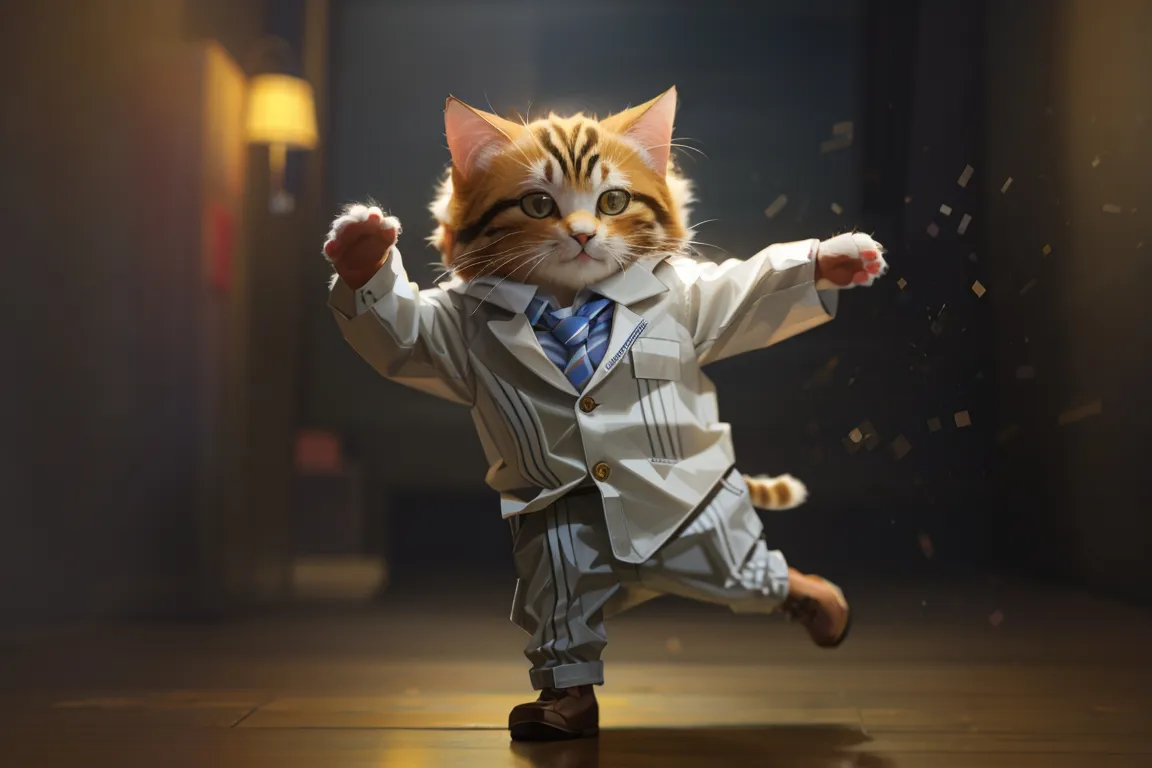 a cat dressed up in a suit and tie