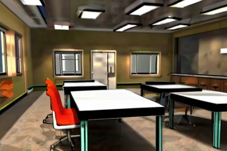 a room that has a bunch of desks in it