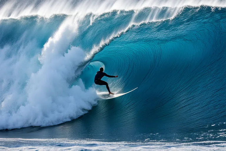 a man riding a wave on top of a surfboard