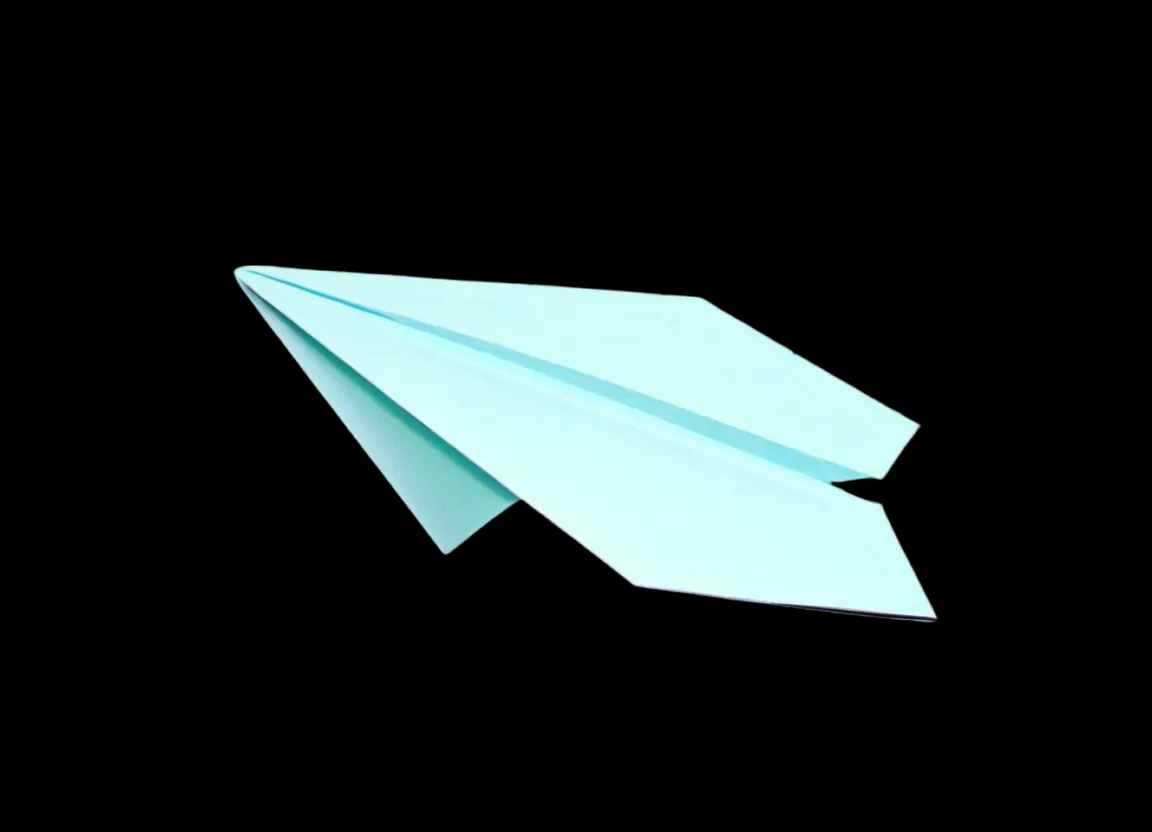 Flying paper airplane