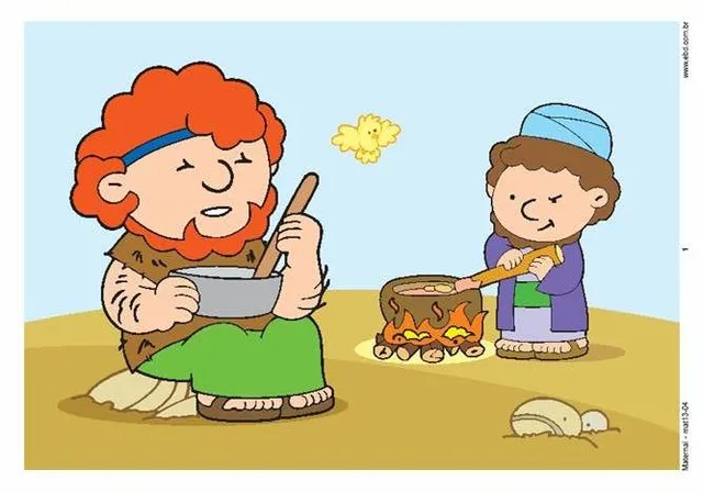 a cartoon of a man and a woman cooking over a campfire