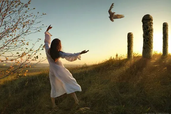 sky, ecoregion, plant, people in nature, flash photography, happy, standing, gesture, sunlight, grass