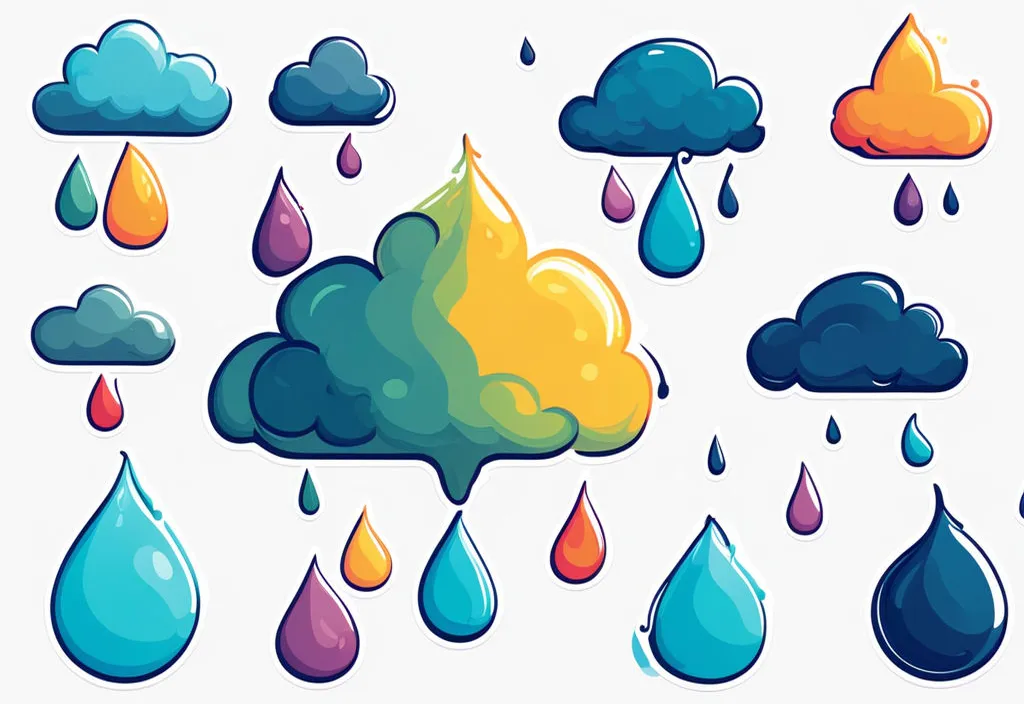 a bunch of different types of rain drops