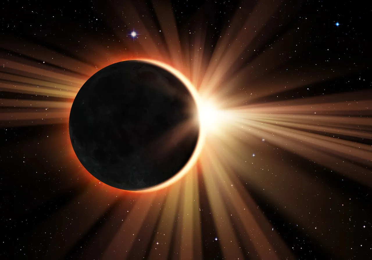 a solar eclipse is seen in the sky