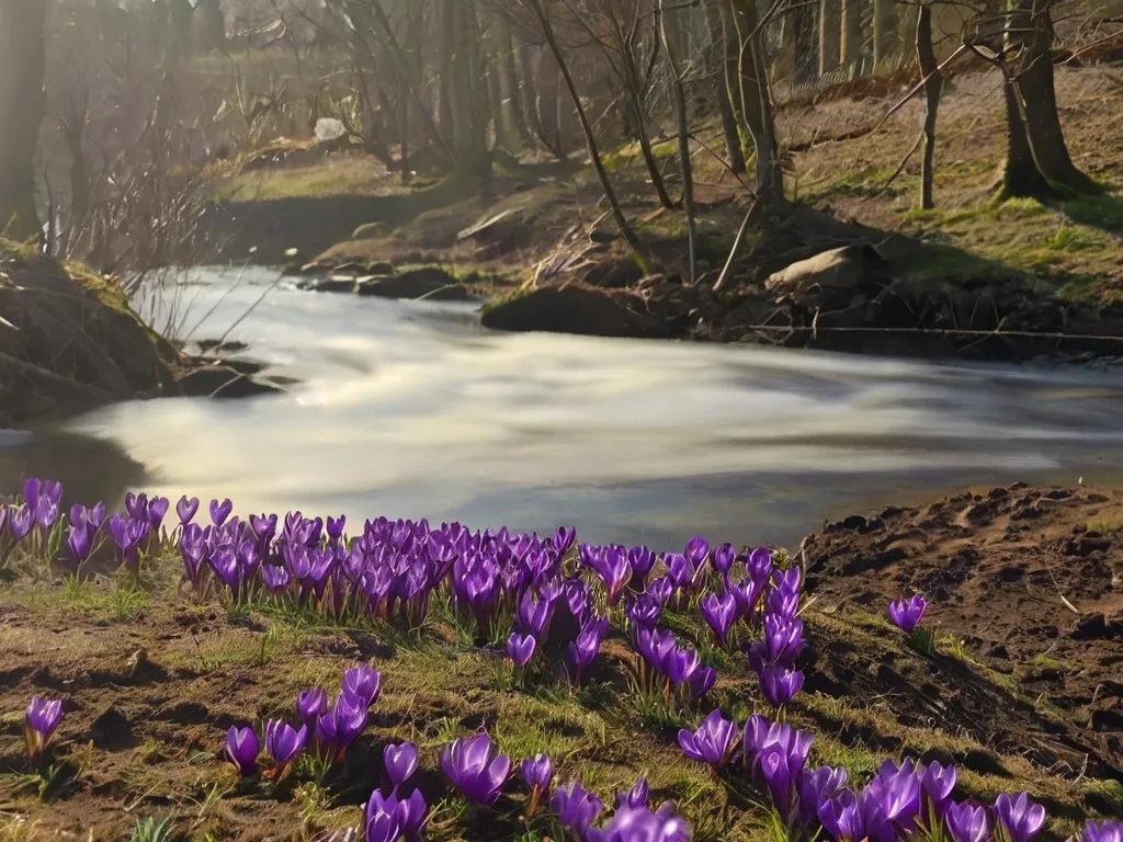 a bunch of purple flowers that are in the grass