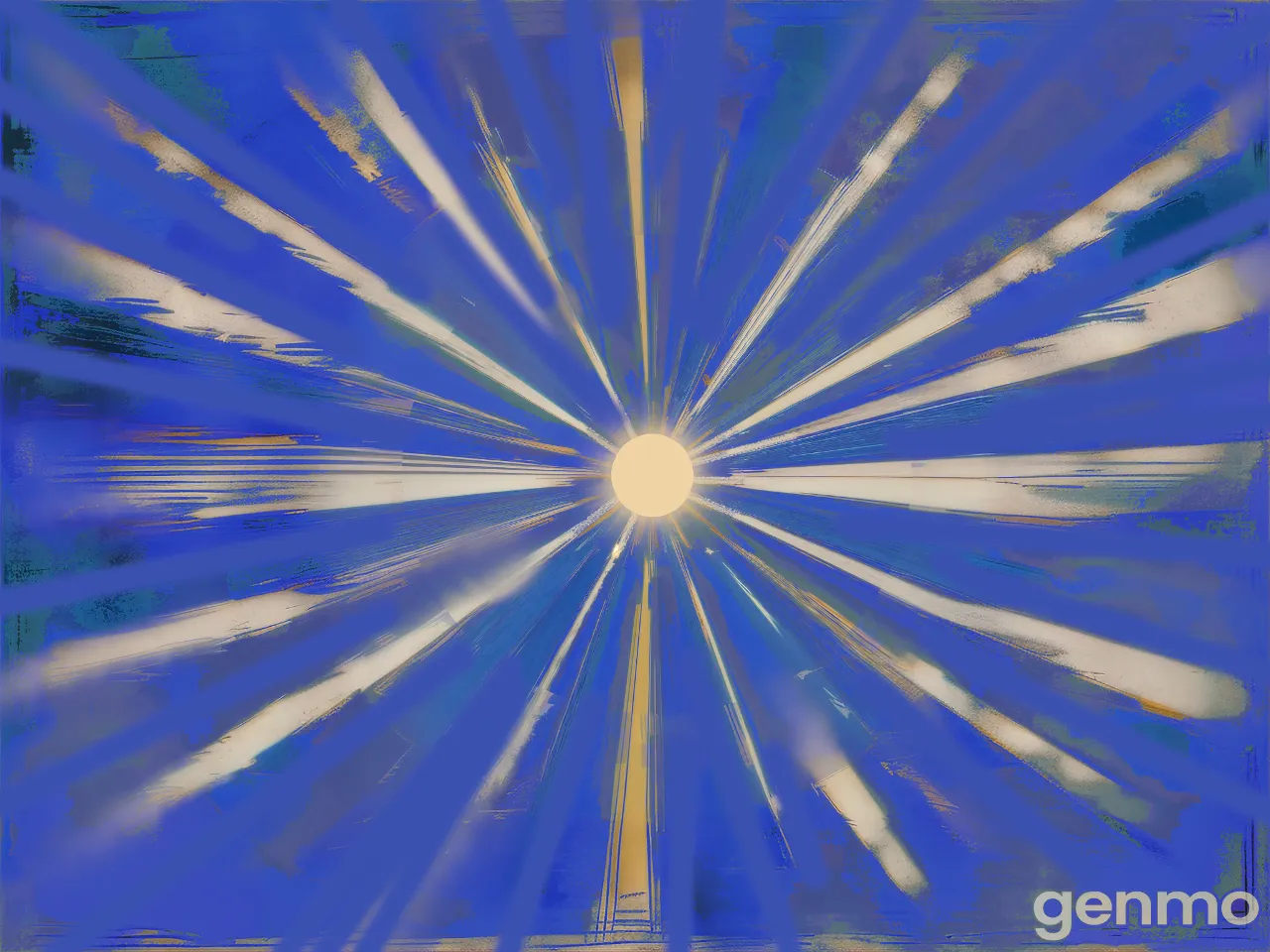 a picture of a blue and white sunburst