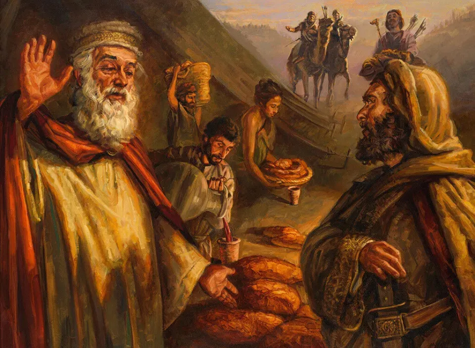 melchizedek and group of people in a cave