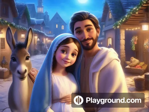 a man and a woman in a nativity scene