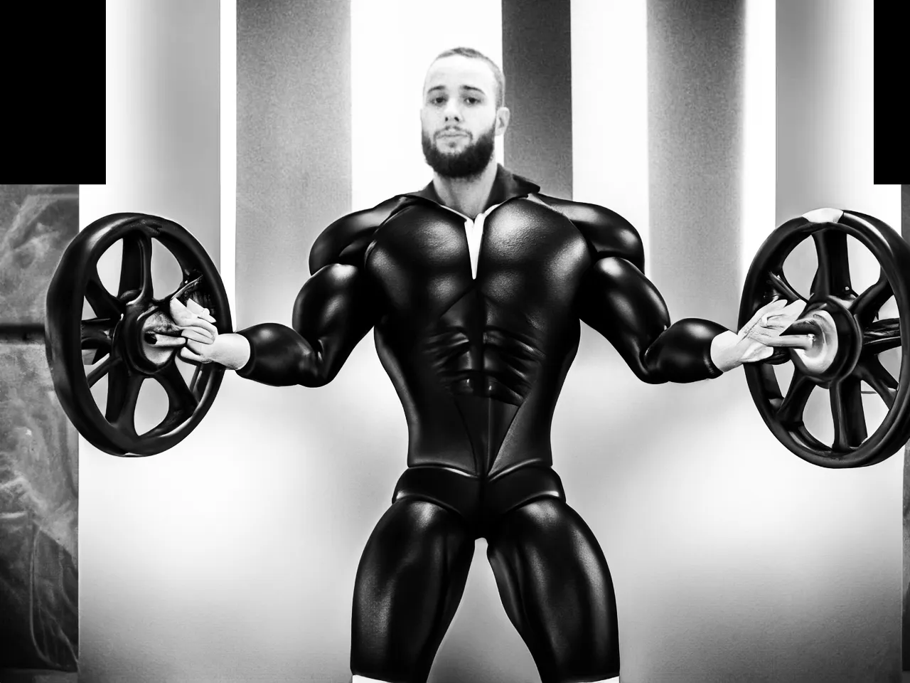 muscle man in a body suit