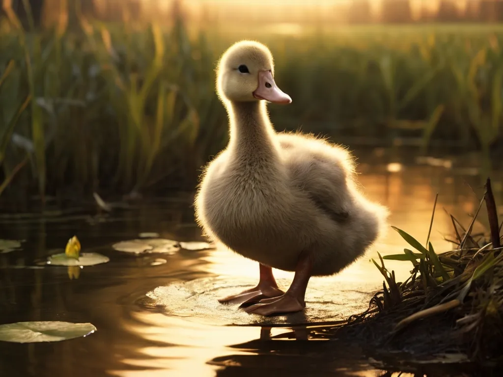 a duck standing on top of a body of water