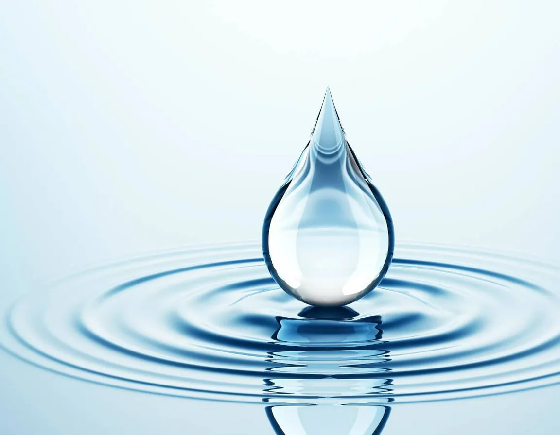 a drop of water floating on top of a body of water