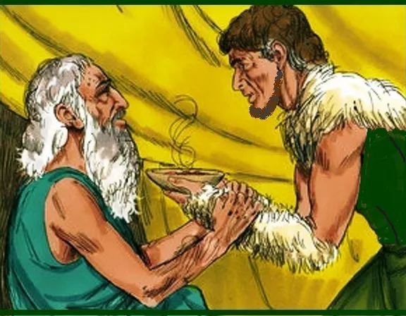 a cartoon of a man handing another man something