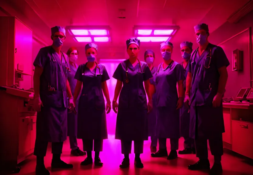 a group of doctors standing in a room