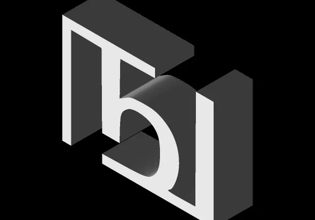 a black and white logo with the letter d