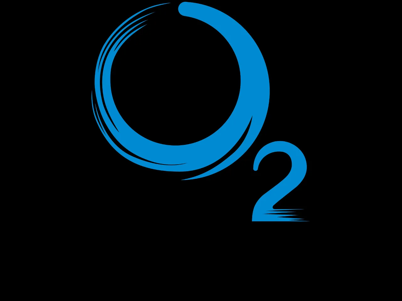 a black and blue logo with the letter o in the middle