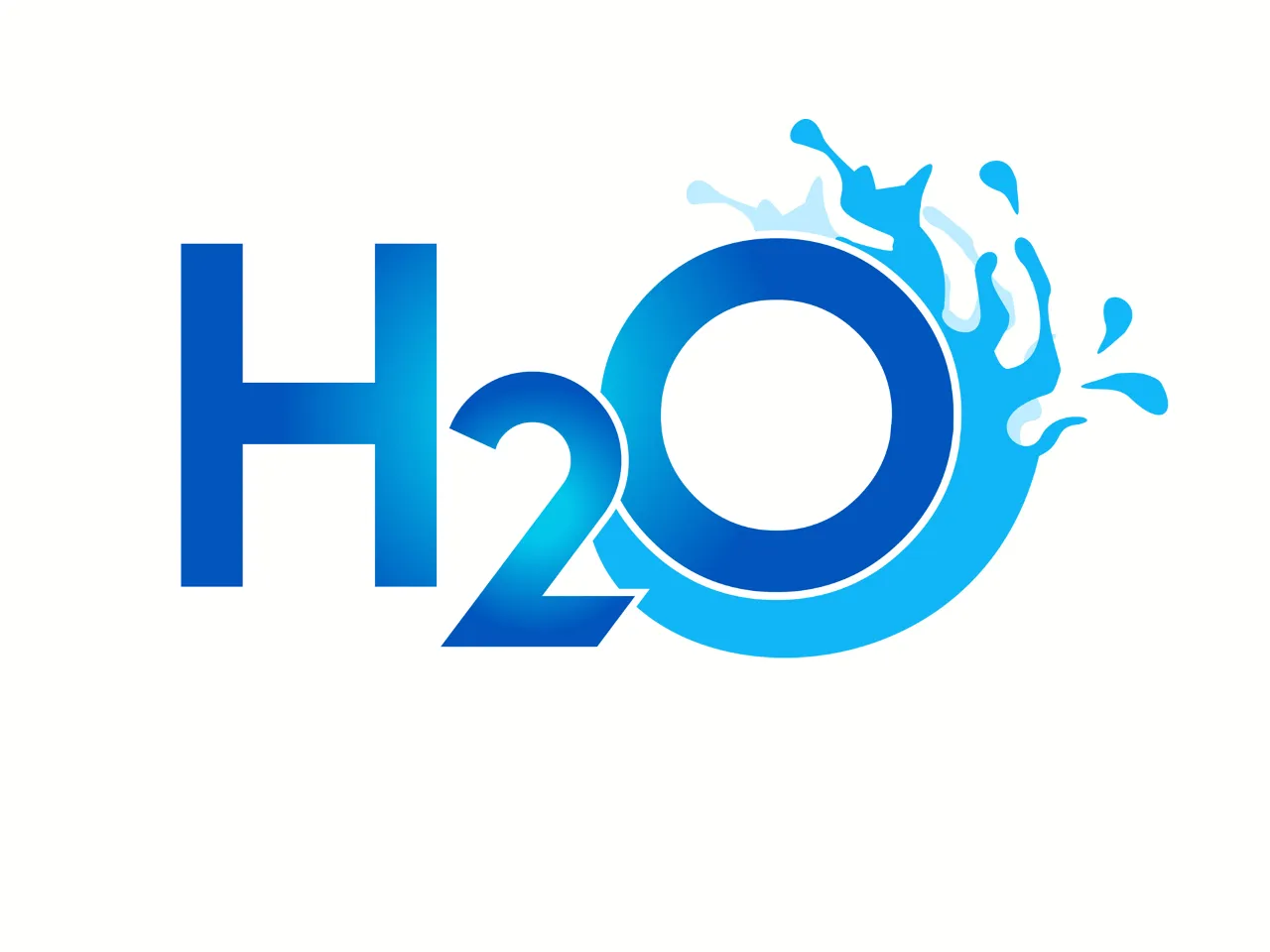 a blue h2o logo on a white background. The circle is spinning. Letters are drawn