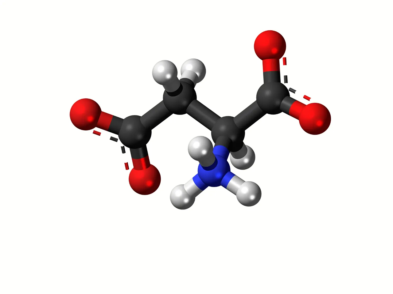 an image of a red and blue substance. Amino acids