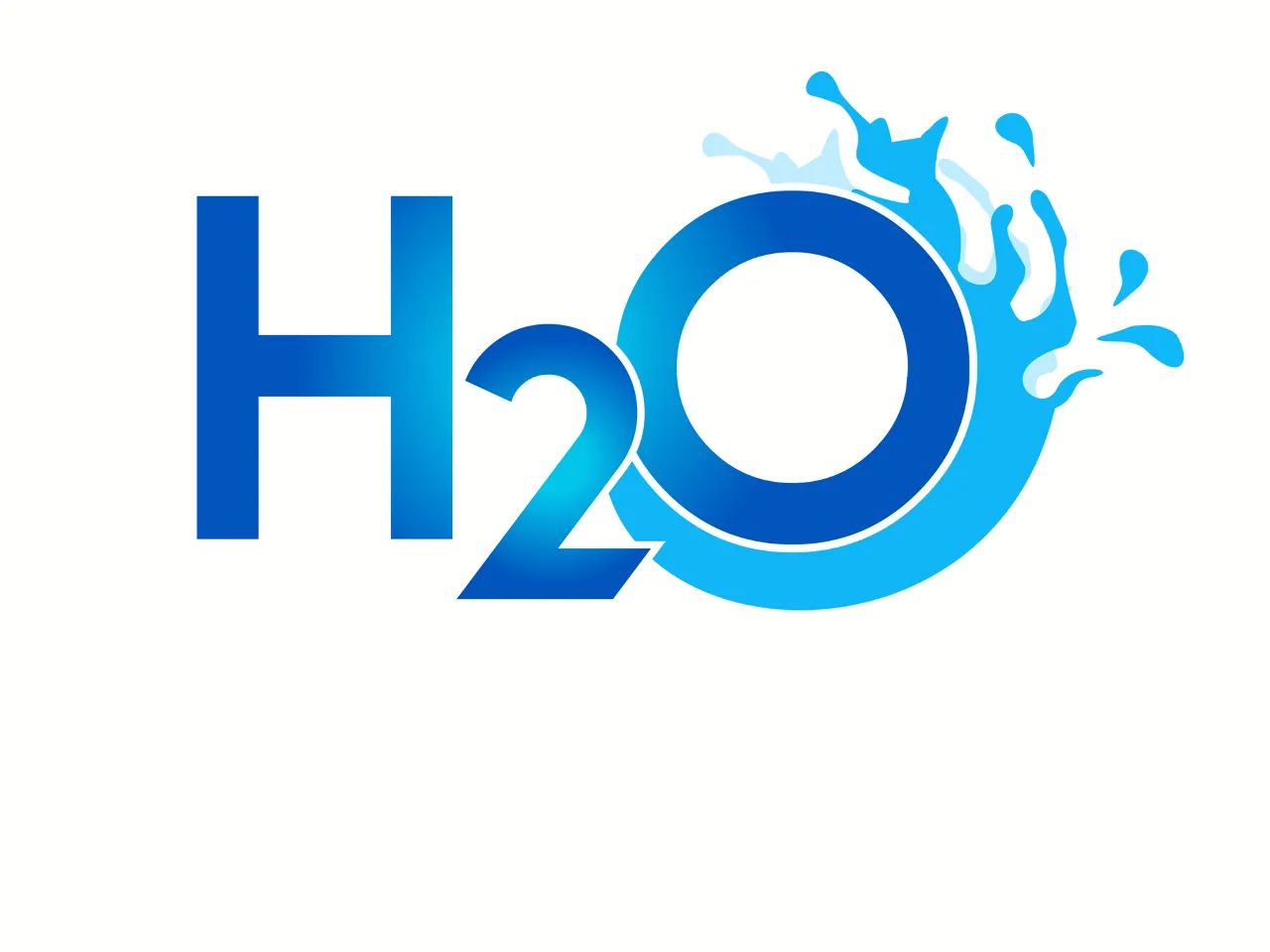 a blue h2o logo on a white background. The circle is spinning. Letters are drawn