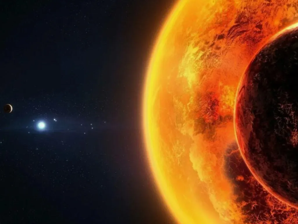 an artist's impression of a planet and a star