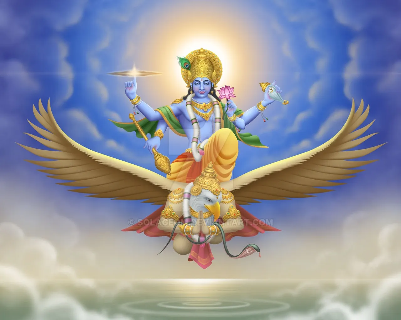 create a shani god with golden background, 8k, size of 1920x1080, colorful
