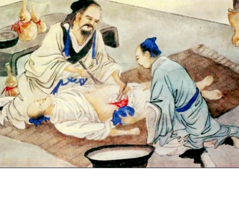 A Chinese healer treats a wounded man