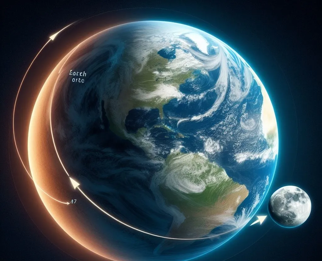 an artist's rendering of the earth and its moon