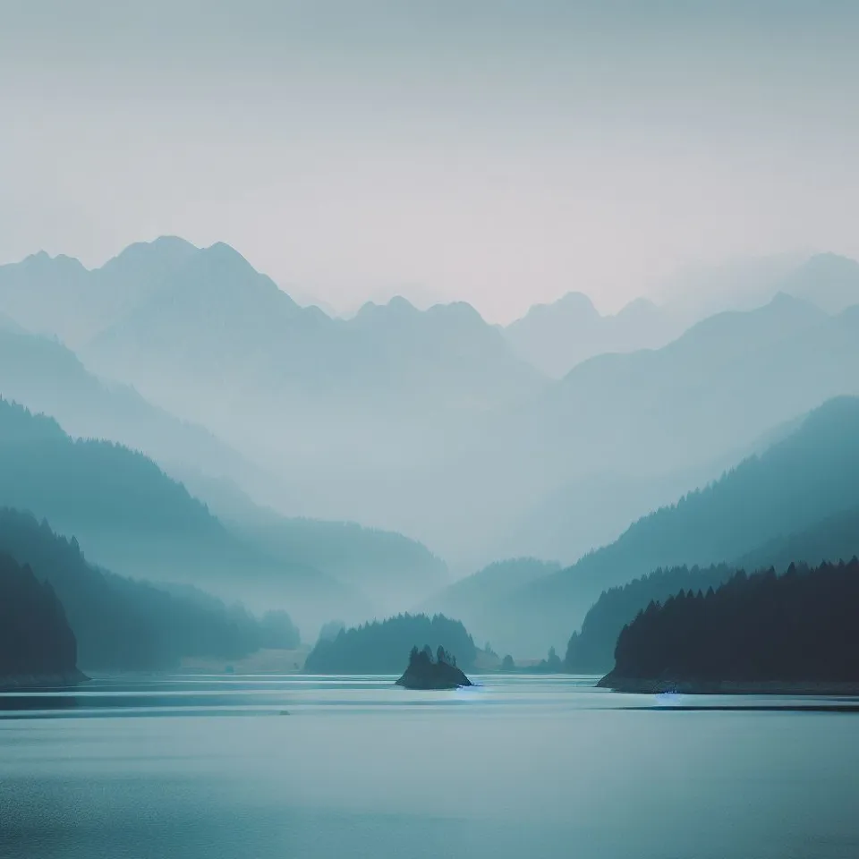 a large body of water surrounded by mountains