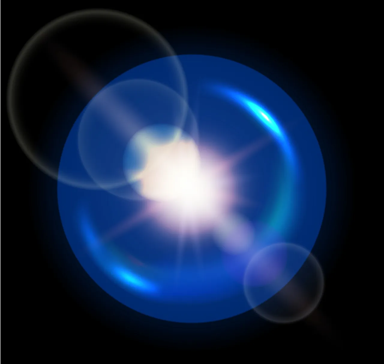 a blurry image of a bright blue object