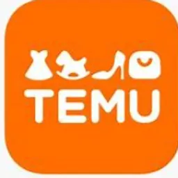 the temu logo on an orange square