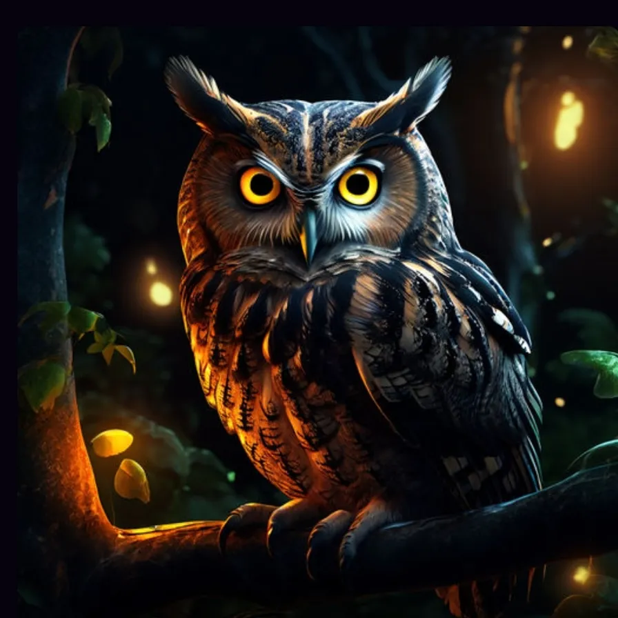 an owl is sitting on a tree branch 