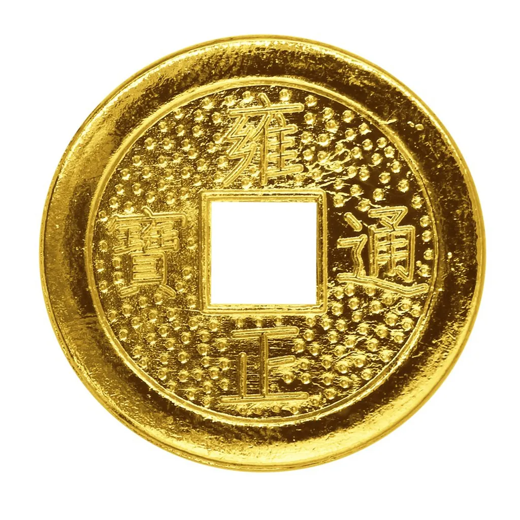 a gold coin with chinese writing on it