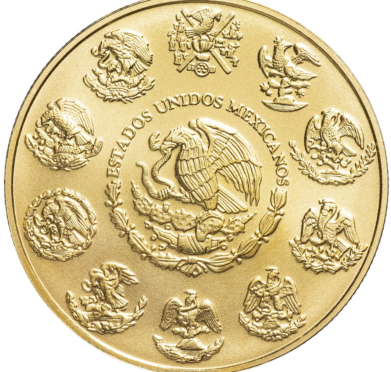 a gold coin with the emblem of the united states