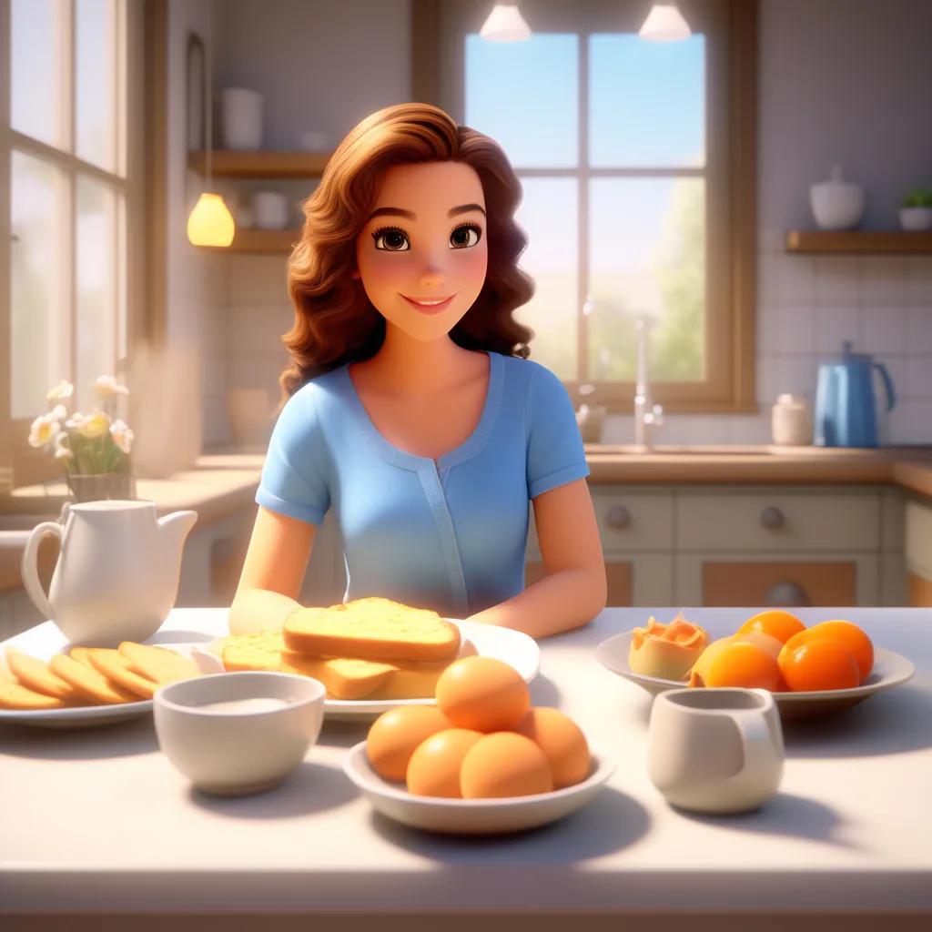 a woman sitting at a table with a plate of oranges