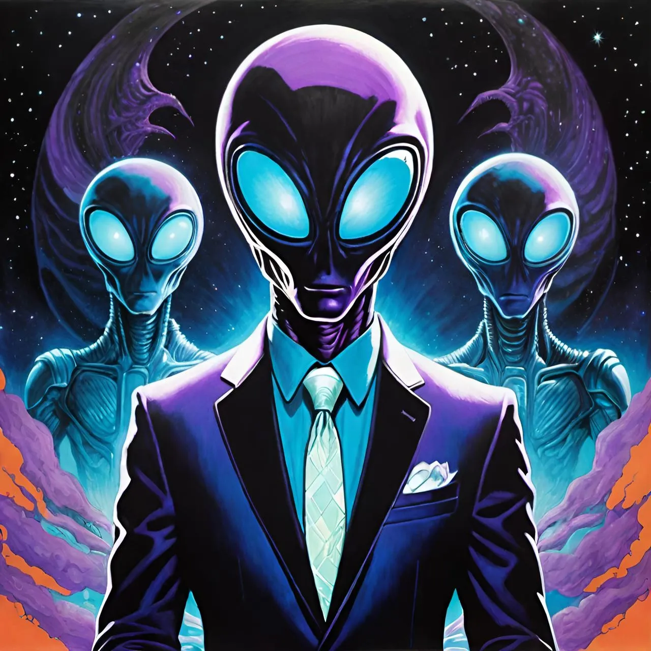 an alien man in a suit and tie