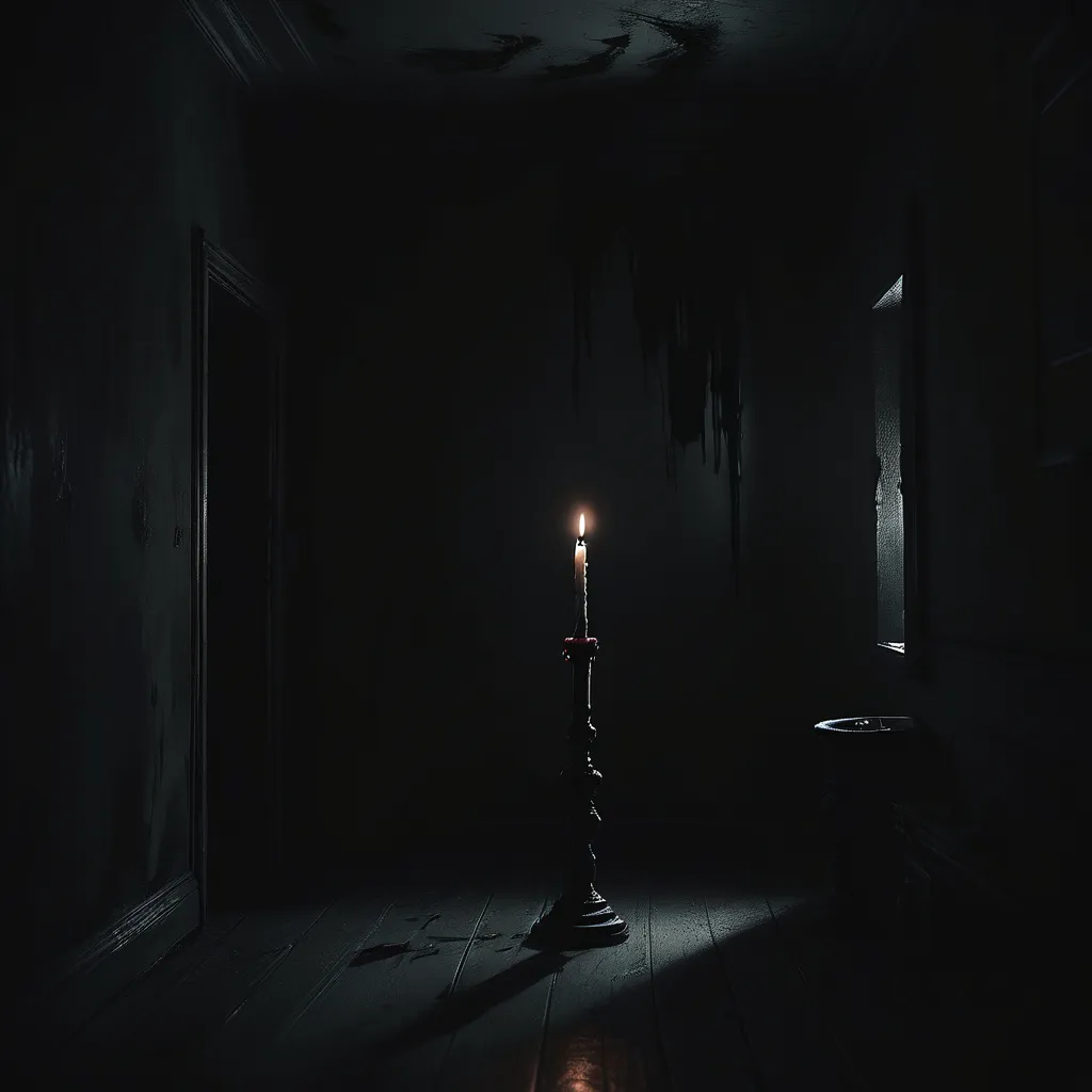 a candle lit up in a dark room