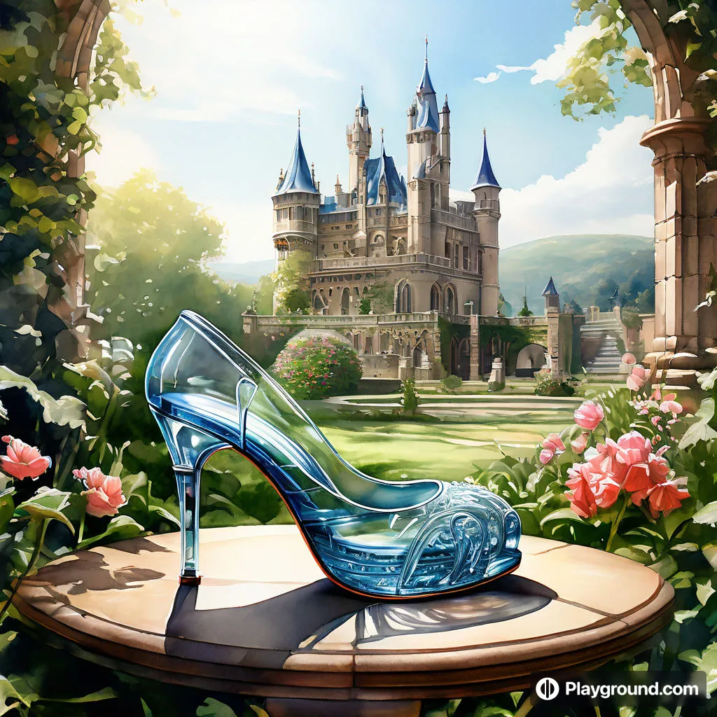 a blue high heel shoe sitting on top of a table