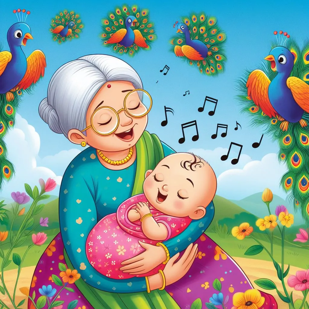 an elderly woman holding a baby in her arms