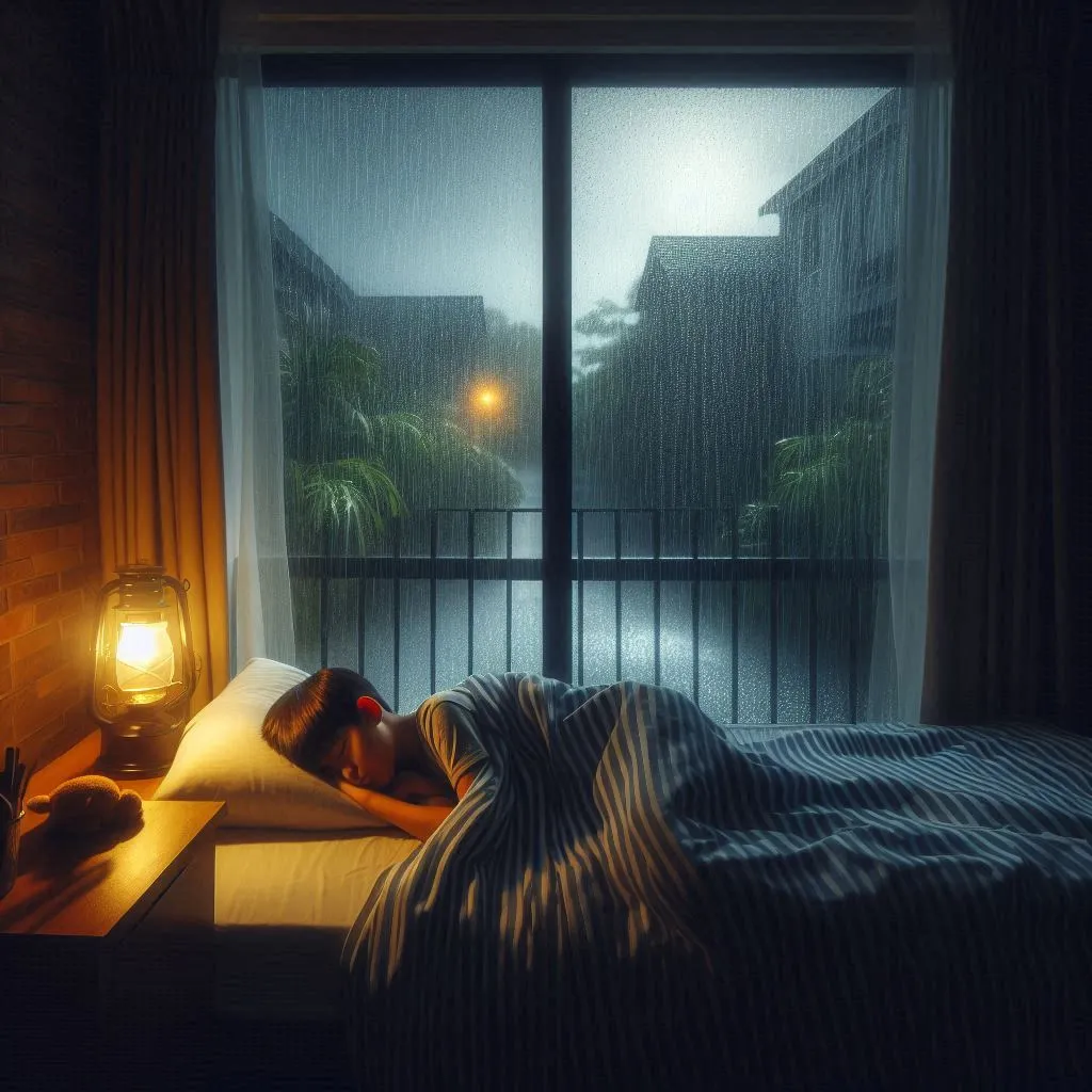 a person sleeping in a bed in front of a window