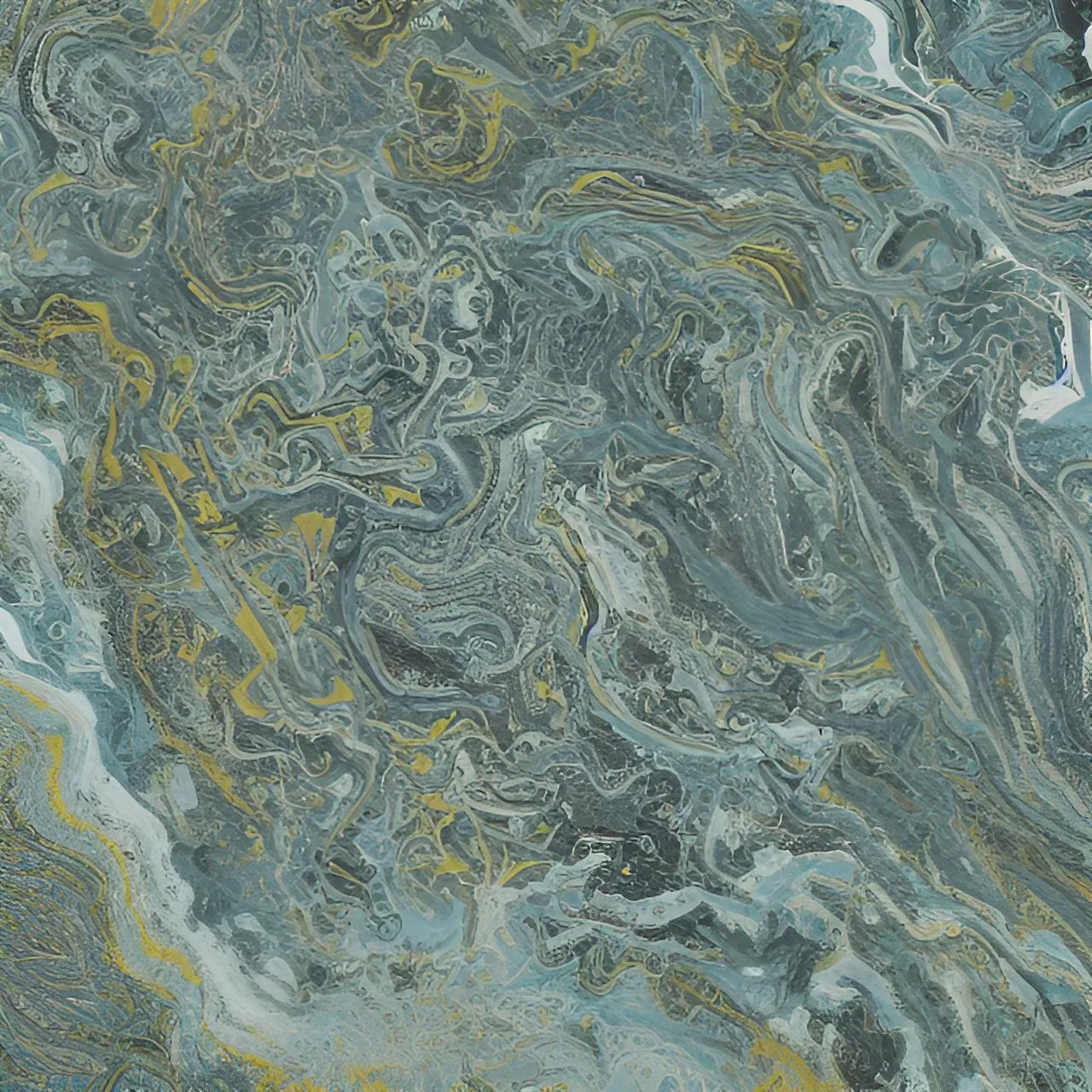 a close up of a marbled surface with yellow accents