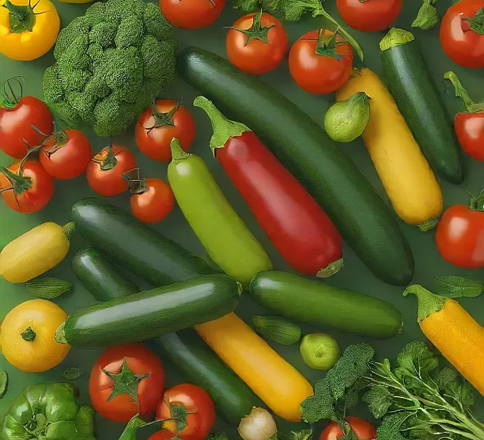 a bunch of different types of vegetables on a table