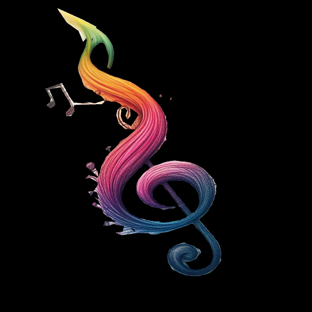 a colorful music notes with music tornado notes and flowers on it flowers