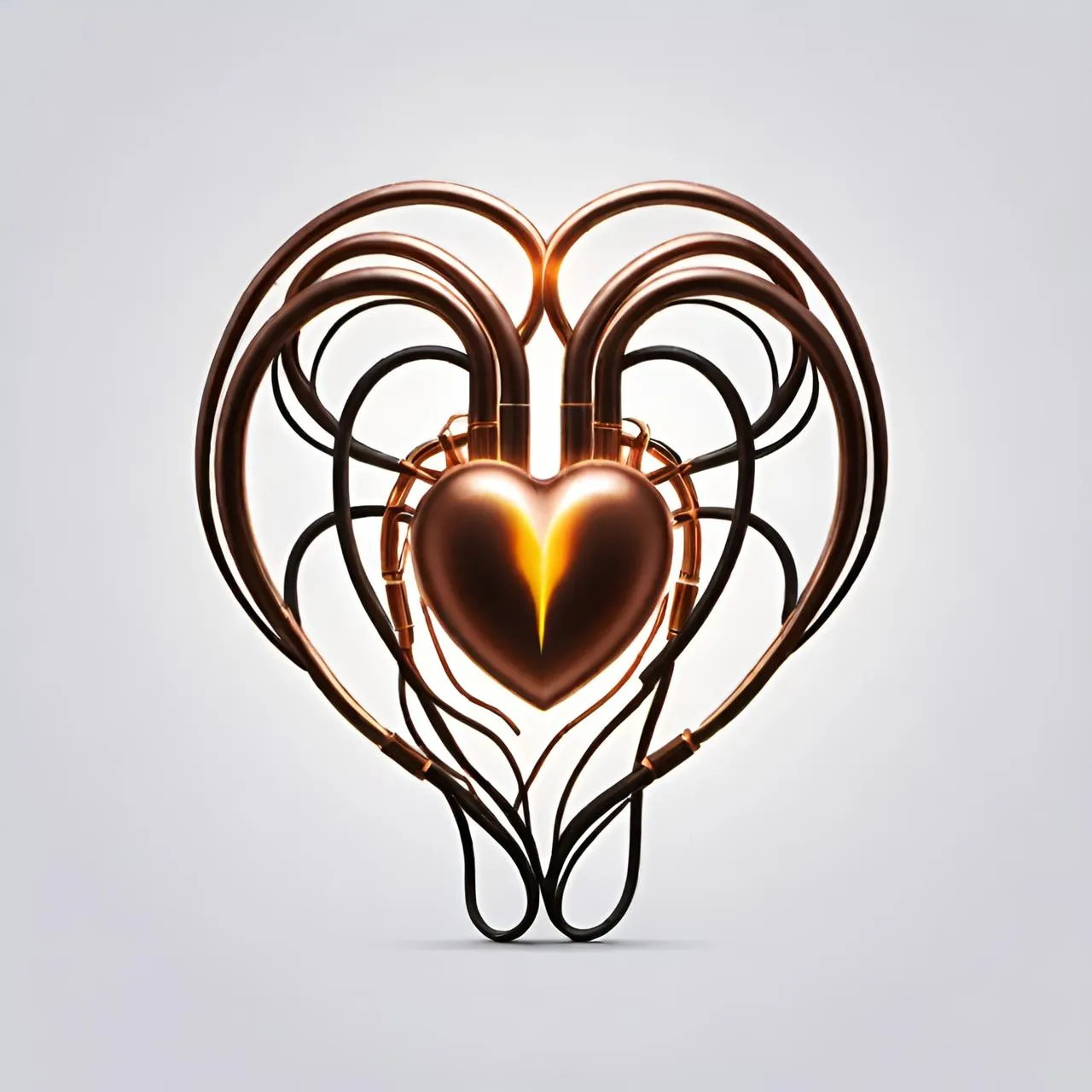 a heart shaped object with wires attached to it