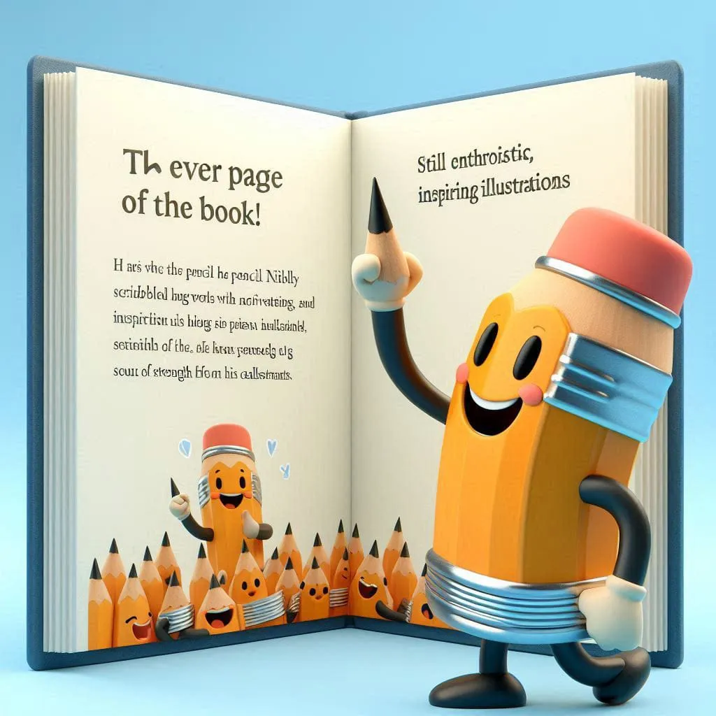 a book with an image of a pencil holding a pencil