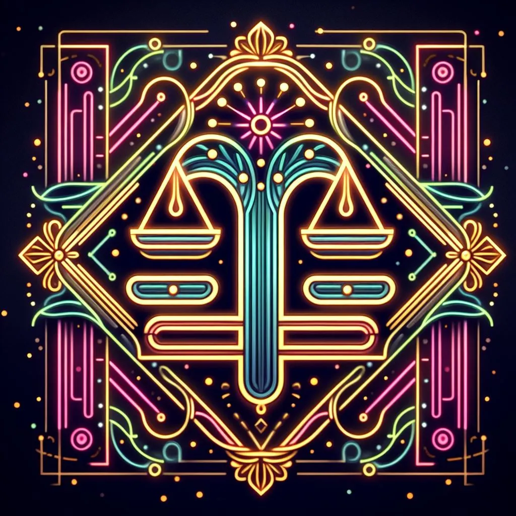 a neon art work with a stylized design