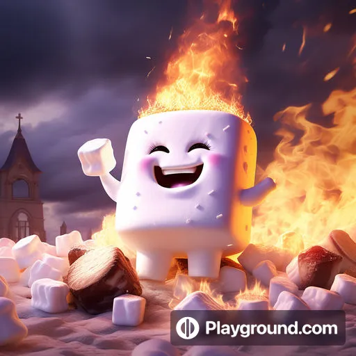 a cartoon character standing in front of a fire