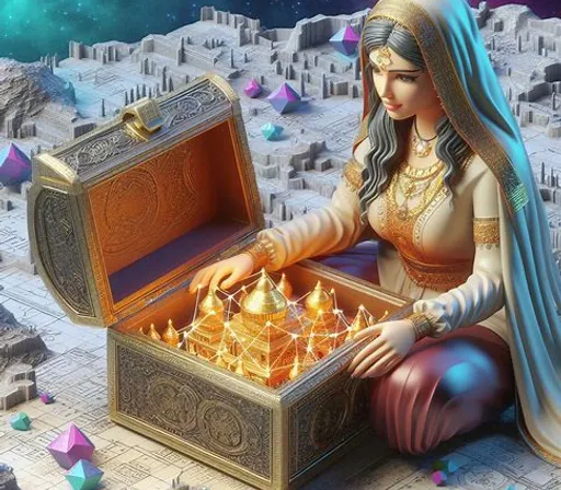 a painting of a woman playing a game of chess